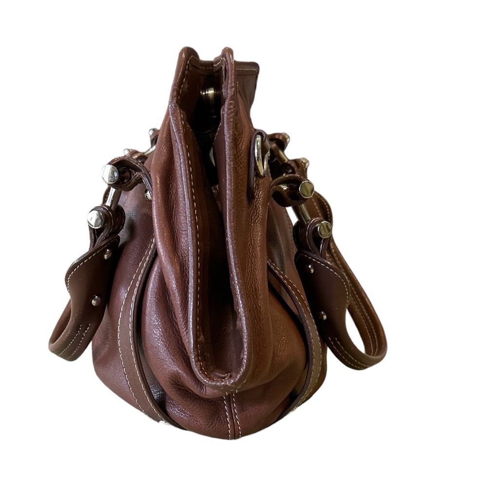Barr + Barr Brown Leather Handbag Satchel Purse - Picture 4 of 16